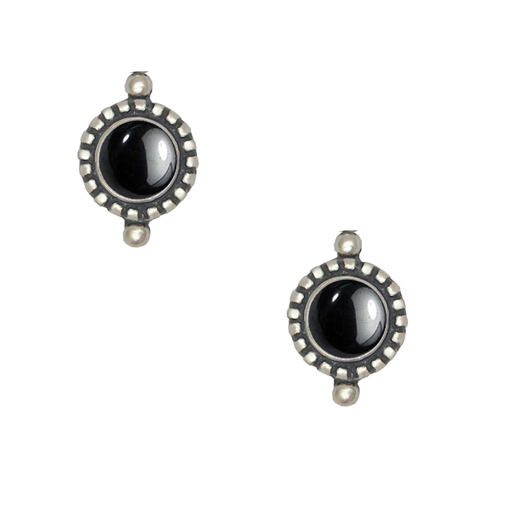 Sterling Silver Little Hematite Post Stud Earrings